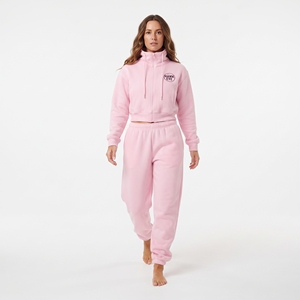 Ensemble sweat à capuche court zippé en polaire et pantalon de jogging taille haute pour femme - Product Image 3