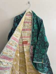 Wholesale Lot Of <b>Kantha</b> Vintage Reversible Quilted Umbrella Cut <b>Jacket</b> Coat - Product Image 5