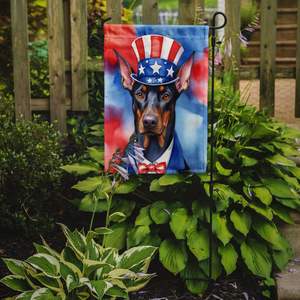 Doberman Pinscher patriotique drapeau de jardin américain multicolore boîte aux lettres décoratif drapeau de cour bannière pour Patio oeuvre parterres de fleurs - Product Image 2