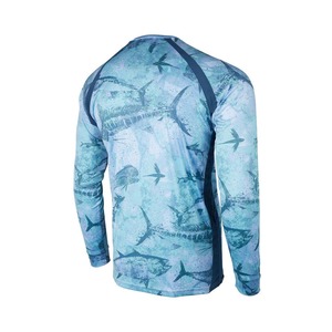 T-shirt de pêche personnalisé en gros pour hommes, en coton respirant, anti-UV UPF 50+, séchage rapide, vêtement d'extérieur pour pêcheurs - Product Image 4
