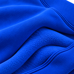 Sweat-shirt à col montant bleu cobalt pour homme, coupe ample, en molleton, décontracté, streetwear d'hiver - Product Image 3