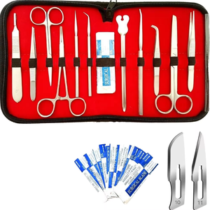 Kit de Sutura de Acero Inoxidable con Estuche de Cuero con Cierre Azul, Kit de Disección para Estudiantes de Medicina - Product Image 3