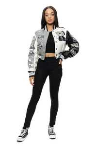 OEM/ODM 100% Cotton wool body Varsity Jackets for women with leather sleeves Custom Chenille embriordery logo Colege jacket - Product Image 4