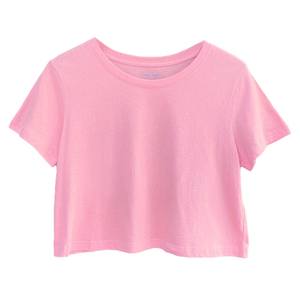T-shirt court uni en coton pour femme, manches courtes, décontracté, impression personnalisée, marque privée, OEM, vente en gros - Product Image 5