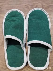Cotton <b>slipper</b> hotel guest White open toe comfort Eco-friendly disposable guest Soft material Bangladesh made - Product Image 3