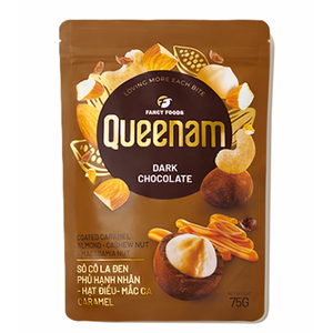 Dragées de chocolat noir enrobées de caramel, amandes, noix de cajou et macadamia, 75g, vente directe usine, best-seller, certifié HALAL mondial, OEM/ODM - Product Image 1