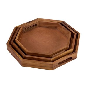 Plateau rectangulaire en bois massif, fait main, poli, décoration de table moderne - Product Image 5