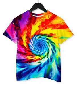Men's Rainbow for Print Short Sleeve O-Neck T-Shirt Slim Fit <b>Knitted</b> Sporty Style 100% Cotton Eco-Friendly 180g - Product Image 1