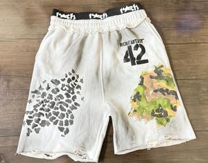 <b>Top</b> Trending Cotton French Terry <b>Distressed</b> Shorts Wholesale Men Streetwear Dtf <b>Distressed</b> Shorts - Product Image 4