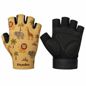 Gants de cyclisme pour enfants KhumBroCustom, demi-doigts, respirants, légers, antidérapants, rembourrés, fermeture à boucle réglable, personnalisables - Product Image 5