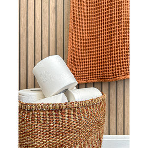 Panier de rangement tissé en raphia tonal Solution de rangement décorative pour la maison - Product Image 4