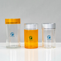 Flacon en plastique PET de 100 ml pour capsules, compléments vitaminiques, compléments alimentaires, emballage pharmaceutique avec bouchon à vis en métal