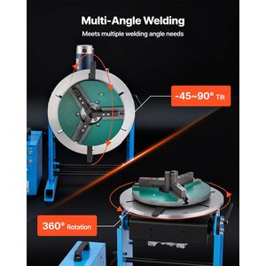 Posicionador de Soldadura Rotatorio con Capacidad de Carga de 441 Libras, Mesa Giratoria con Inclinación de 45/90 Grados, 0.5-5 RPM - Product Image 3