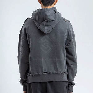 Sudaderas con Capucha de Invierno, Mezcla de Algodón de la Mejor Calidad, Diseño Desgastado, Transpirables, Ecológicas, Talla Personalizada para Hombre, MOQ Bajo - Product Image 3