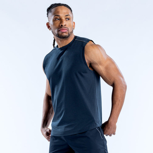 T-shirts de sport pour hommes de qualité supérieure 100% polyester, débardeur de fitness extensible, t-shirts de sport légers et respirants pour hommes - Product Image 6