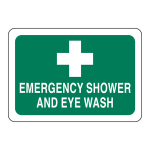 Señal de Emergencia de Alta Visibilidad Brady para Ducha y Lavaojos, Señal de Seguridad Duradera para Laboratorios - Product Image 1