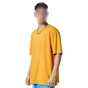 เสื้อยืดขายดีที่สุด สกรีนโลโก้ได้ ผ้าคอตตอนหนา 100% ทรงโอเวอร์ไซส์ ไหล่ตก สไตล์สตรีทแวร์ แฟชั่นลำลอง สำหรับผู้ชาย - Product Image 3