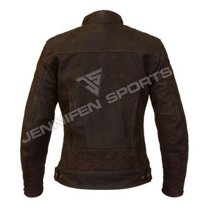 Chaqueta de Motociclista Estilo Vintage para Hombre, de Cuero Nubuck Desgastado, con Cuello Alto y Bolsillos Delanteros con Cierre, Ropa de Abrigo para Otoño - Product Image 3
