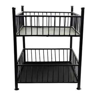 Black Powder Coated Durable Iron Wire <b>Storage</b> Basket for Food <b>Fruits</b> <b>Storage</b> Eco-Friendly Home Kitchen Organizer Customizable - Product Image 2
