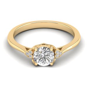 Anillo de compromiso de oro macizo de 14 quilates con diamante redondo brillante de 0.86 quilates, precio mayorista REYES, para ella, regalos de boda, joyería fina - Product Image 6
