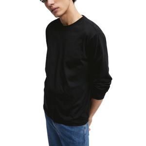 2024 hiver nouveauté hommes col rond coton à manches longues T-Shirt confortable surdimensionné Street Wear BD Long tricoté T-Shirt - Product Image 3