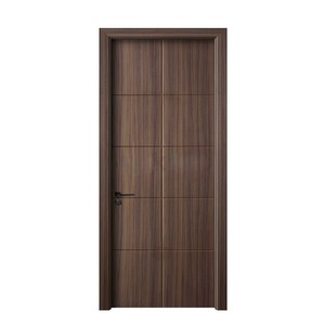 Porte intérieure moderne en MDF à grain de bois, insonorisée et résistante à l'humidité, style européen, sur mesure, avec cadre, pour écoles et hôpitaux - Product Image 1