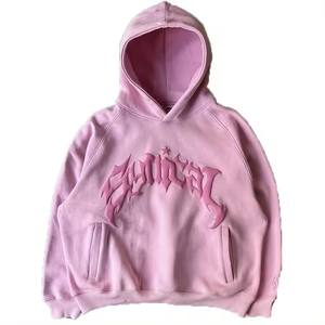 Hoodie épais personnalisé en coton et polyester pour homme, sweat à capuche lourd en polaire pour l'hiver, avec logo en mousse, imprimé graphique unisexe 3D en relief - Product Image 1