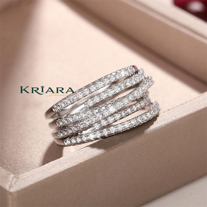 Bague en or blanc pour femme, diamant taille brillant rond, bijoux de mariage classiques, diamants de laboratoire, alliance éternité complète - Product Image 1