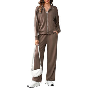 Chándal Degradado Ombre para Mujer, Mezcla de Algodón y Spandex, Diseño con Degradado de Color, Chaqueta con Cuello Alto y Cierre Completo - Product Image 4