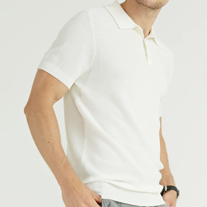 เสื้อโปโลผู้ชายผ้าฝ้าย 100% หรูหรา นุ่ม สไตล์ทันสมัย สำหรับฤดูร้อน สีพื้น แขนสั้น ทรงเข้ารูป รับสกรีนโลโก้ สินค้าจำเป็นสำหรับผู้ชาย - Product Image 1