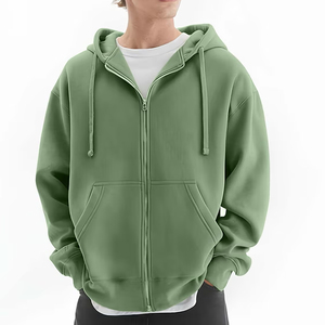 Sudadera con capucha de forro polar premium para hombre, talla grande, con cremallera completa, gruesa, cálida, estilo urbano - Product Image 3