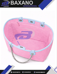 Bolsa de Lona Resistente de la Hermandad Jack And Jill Of America, Color Rosa Claro y Azul Marino, con Correa de Cadena, Gran Capacidad, Alta Calidad, a la Moda - Product Image 6