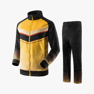 Ensemble de jogging homme en molleton uni à prix abordable, 65 % polyester 35 % coton, avec cordon de serrage, coupe décontractée moderne, coupe-vent, deux pièces - Product Image 1
