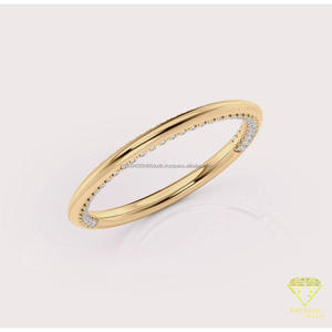 925 <b>Sterling</b> <b>Silver</b> Moissanite Diamond Slim <b>Band</b> <b>Ring</b> With Side Sparkling Stones Elegant Bridal Jewelry Wholesale - Product Image 3