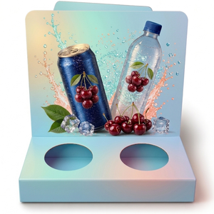 PVC Beverage Display Stand Custom Retail Advertising Floor Stand for Soft <b>Drinks</b> Juice Water and Energy <b>Drinks</b> - Product Image 1