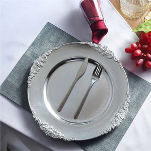 Assiette de présentation ronde de luxe en acier inoxydable poli miroir pour décoration de mariage, événement ou fête - Product Image 6