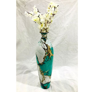 Florero de hierro con acabado de mármol, jarrón de decoración del hogar, jarrón moderno de cerámica para bodas, eventos, cumpleaños o decoración del hogar - Product Image 5