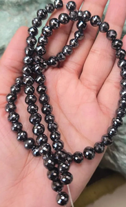 Cuentas de diamante moissanita de 6 mm, cuentas redondas facetadas para pulsera, 179 CT aproximadamente, para la fabricación de collares y joyería, 16 pulgadas. - Product Image 2