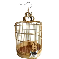 Couleur brune enduit de poudre Portable grande Cage à oiseaux perroquet élevage ornemental métal suspendu Cage à oiseaux meilleur