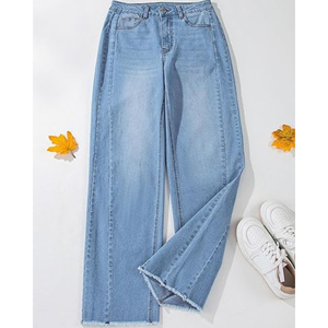 Jeans de Cintura Alta y Pierna Ancha para Mujer |   Pantalones Vaqueros Holgados de Corte Largo para Moda Casual y Urbana - Product Image 3