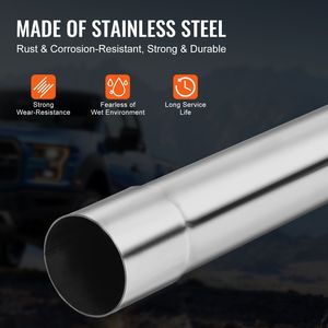 Kit Universale di 8 Pezzi per Giunti di Scarico Fai-da-Te in Acciaio Inox, Tubo Grande Spessore 5mm Antiruggine per Ford - Product Image 4