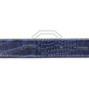 Cinturón de Cuero Genuino Premium para Hombre, Diseño de Cocodrilo Azul en Relieve, Correa de Alta Calidad para Vestir - Product Image 5