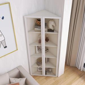 Triangle <b>Corner</b> Storage Cabinet with Open <b>Shelves</b> Space-Saving Design for Living Room Bedroom Small Spaces and Home Organization - Product Image 6