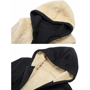 Sudaderas con capucha pesadas de 400 g/m² para hombre, con cremallera bidireccional, extragrandes, lisas, personalizables con impresión digital. - Product Image 4