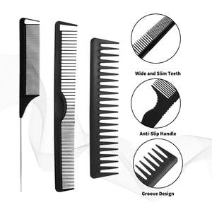 Ensemble de peignes professionnels blancs pour la coupe de cheveux, en plastique de bonne qualité, pour tondeuse, coiffure et dégradé - Product Image 5