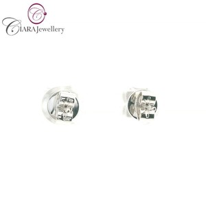 Prix de gros pour le luxe haut de gamme fait à la main 18K AU750 or blanc pierre naturelle grappe de fleurs goujon anniversaire de mariage - Product Image 3