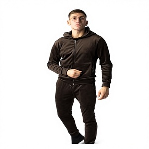 Conjunto Deportivo Informal de 2 Piezas con Capucha de Algodón para Hombre, Trajes Deportivos de Forro Polar para Invierno, Venta al por Mayor - Product Image 5