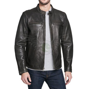 Veste en cuir premium pour homme, style décontracté tendance, coupe ajustée, logo personnalisé, pour l'automne et l'hiver. - Product Image 5