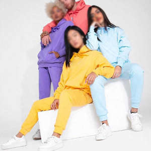 Ensemble deux pièces pour femme : sweat à capuche court et pantalon de jogging en molleton lavande, coupe décontractée, couleur unie, idéal pour l'hiver - Product Image 2