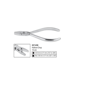 Alicates para formar arcos, puntas cóncavas y convexas, tipo hollow chop, 13 cm |   Equipo con protección irrompible |   Acero Inoxidable de Grado Médico - Product Image 1